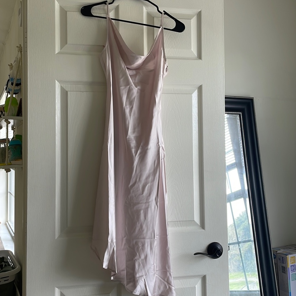 Pink Lily satin cowl neck dress